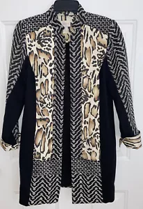Chico's Travelers Blazer Jacke Animal Print vorne offen Gr. 0 - Bild 1 von 6