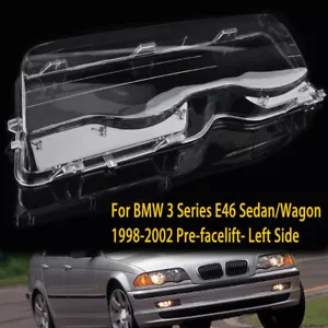 Left Side Headlight Cover Lens for BMW 3-Series E46 1998-2001 4Door Pre-facelift - Picture 1 of 10