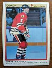 CHRIS CHELIOS, 1990-91 O-PEE-CHEE OPC PREMIER #13, BLACKHAWKS