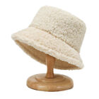 Women Ladies Warm Fluffy Plush Bucket Hat Winter Solid Faux Fur Fisherman Cap