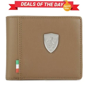 Portefeuille homme Puma Ferrari en cuir à deux volets 100 % neuf authentique ... - Bild 1 von 25