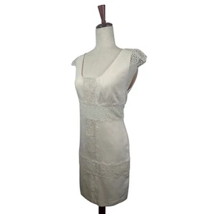 Yoana Baraschi Cream Lace Dress Cocktail Party Sleeveless Beige Size 6 NWOT - Picture 1 of 8
