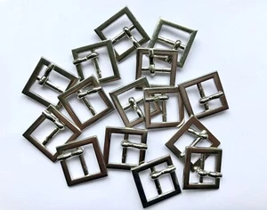 15mm Silver Belt Buckle Pin Buckle Centre Bar Buckles Polished Metal Square D46 - Picture 1 of 2