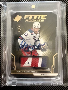 2020-21 UD SPx Alexis Lafreniere Finite Rookies 1 de 1 RC parche automático 1/1 Rangers - Imagen 1 de 4