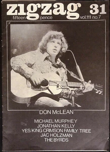 ZigZag #31 May 1973 DON McLEAN Jonathan Kelly THE BYRDS Michael Martin Murphey - Picture 1 of 5