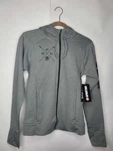 Spartan Damen Hoodie mit durchgehendem Reißverschluss Größe S neu mit Etikett grau UVP $ 75 weiche Daumenlöcher Athleti - Bild 1 von 12