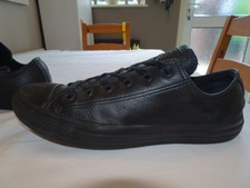 mens black leather converse trainers