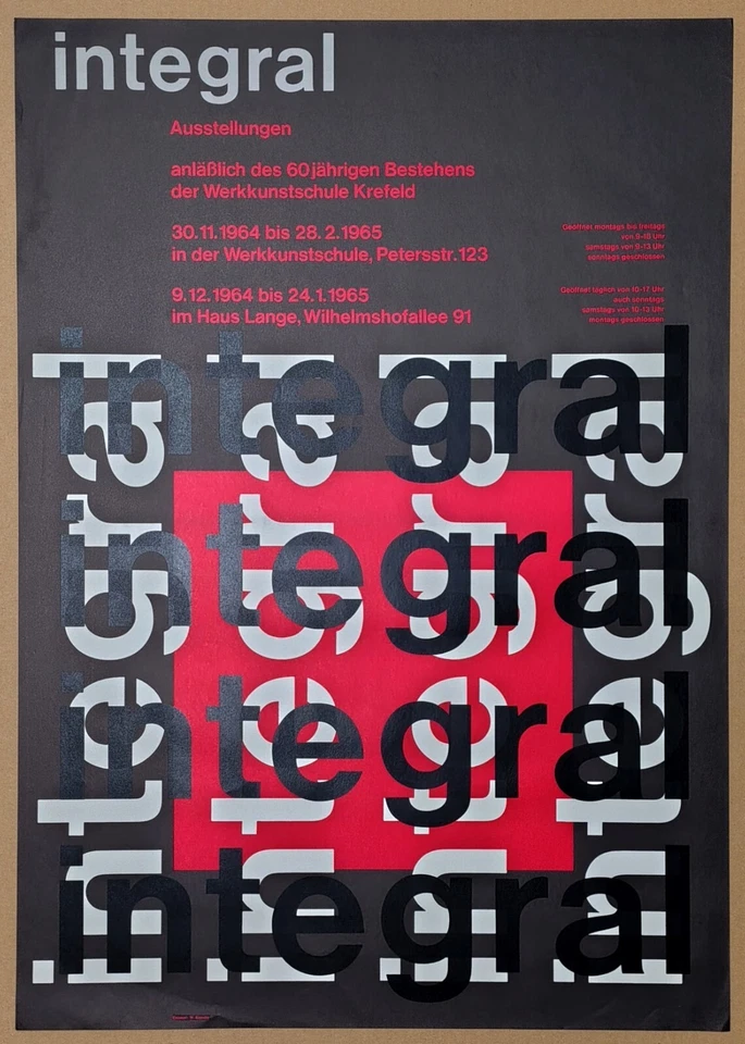 INTEGRAL Austellungen 60 Jahre Werkkunstschule Krefeld 1965 - Bild 1 von 1