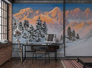 3D Schnee Berg Tapete Fototapete Ablösbar Selbstklebend 570 - Bild 1 von 4