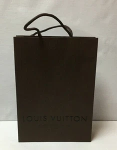 Authentic LOUIS VUITTON 11" x 8" x 2.5" Inch Shopping Empty Tote Paper Bag Brown - Picture 1 of 8