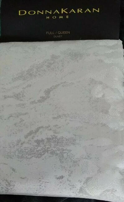 FUNDA NÓRDICA DKNY Donna Karan Queen Luna Platino Tejido Jacquard $375 Nueva Foto 1 de 4