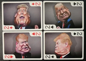US-Präsident Donald Trump lustige Karikatur Cartoon Spielkarten Set 4 Zweier - Bild 1 von 2
