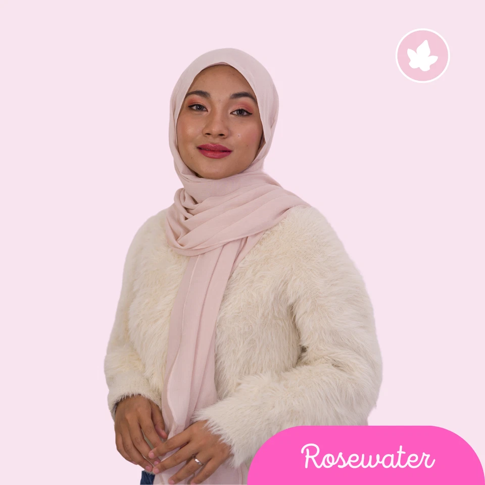 ivyley.co Lily Polycotton Voile Lightweight Scarf Shawl in Rosewater - Image 1 of 1