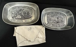 Zinn Brot Tablett und ein 2. Tablett Set Brot Leinen Stück Wilton Columbia PA Set/3 - Bild 1 von 17