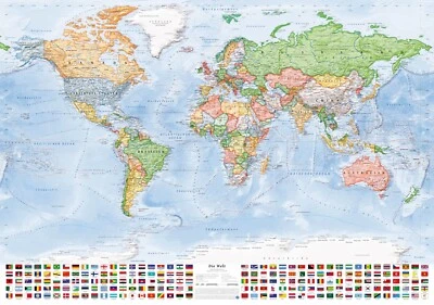 Weltkarte (Politisch), Poster, deutsch, 2025 - Bild 1 von 4