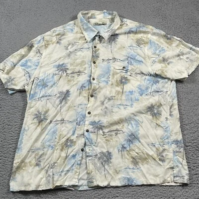 Batik Bay Hawaiian Shirt Men's 2XB Short Sleeve Fish Print Rayon Aloha Oversized - Image 1 of 4