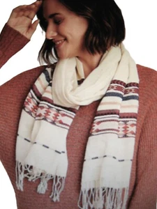 Maurices~New With Tags~Lightweight Cream Multi Aztec Print Oblong Scarf - Picture 1 of 8