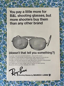 Vintage 1966 Ray Ban Bausch & Lomb Jagd/Schießbrille Print Ad - Bild 1 von 7