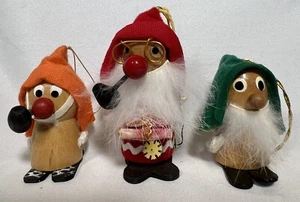 3 Stück Vintage Kurt Erle Figur Weihnachtsschmuck Konvolut Weihnachtsmann Wackelkopf Wichtel - Bild 1 von 16