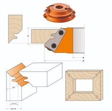 HM/HW Frez do klejenia ukośnego / Głowica noża profilu klejonego 140 x 28 x 30 Z 2 CMT