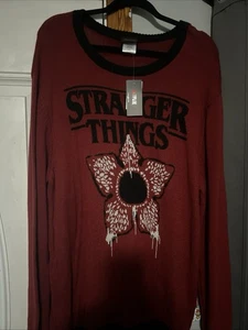NEW Netflix Stranger Things Sweater 2XL XXL Demogorgon Red Pullover NWT Shirt - Picture 1 of 4