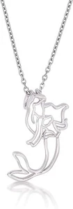Disney Couture Kingdom White Gold-Plated Ariel Little Mermaid Outline Character - Picture 1 of 2
