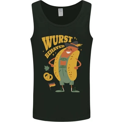 Oktoberfest Hotdog Wurst Behaved Mens Vest Tank Top - Image 1 of 4
