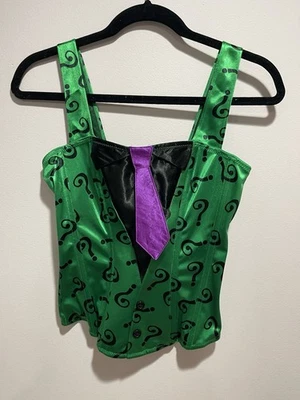 DC Comics Batman The Riddler Tie Corset Lingerie Costume Halloween Size Medium - Image 1 of 4