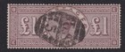 Rare Great Britain Stamp QV 1888 £1 Brown-Lilac Wmk Three Orbs Used SG186
