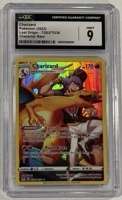 Charizard Character Rare TG03/TG30 Sword & Shield - Lost Origin Pokemon CGC 9 - Image 1 of 4