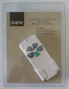 Chapter Universal Ceiling Fan + Light Remote Control w/ Cradle New - Picture 1 of 4