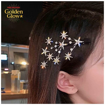 Crystal Rhinestone Bling Hair Accessories: Decorative Star Barrette, Hair Pin, a - Image 1 of 4