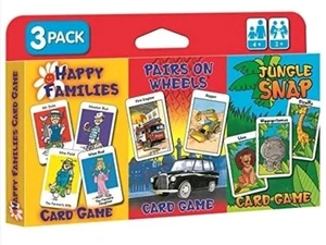 UK Children S Card Games Jungle Snap Pairs On Wheels Happy Families 3 Pack Uk - Picture 1 of 5