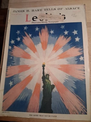MAR 15 1917 LESLIE'S NEWSPAPER MAGAZINE  STATUE LIBERTY LIGHT THAT NEVER FAILS - Image 1 of 3