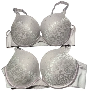 Secret Treasures 2 BHs Damen 34C Flieder Bügel Push Up Plunge Verstellbar - Bild 1 von 19