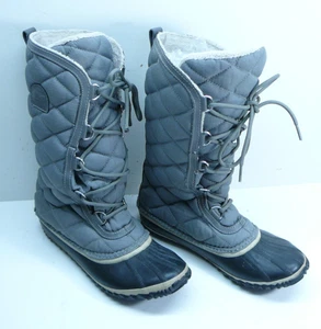 Botas de invierno Sorel Out N About para mujer talla 9,5 usadas NL2412 052 acolchadas gris malla - Imagen 1 de 5