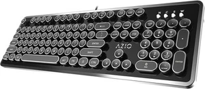 AZIO Retro Typewriter-Inspired Mechanical Keyboard Vintage Black and Silver - Picture 1 of 6