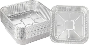 10er Pack - 8 x 8 Aluminiumfolie Pfannen Einweg Schwerlast Quadratisch Backen 10er Pack - Bild 1 von 7