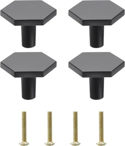 Beschaffungskarte Schrankknöpfe aus massivem Messing, 4er Pack Sechskant Schrankknopf mit Schraube - Bild 1 von 6