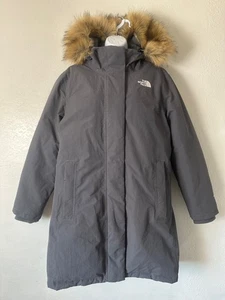 The North Face 550 Dryvent Hooded Down Puffer Arctic Parka Coat Womens XL Gray - Picture 1 of 19