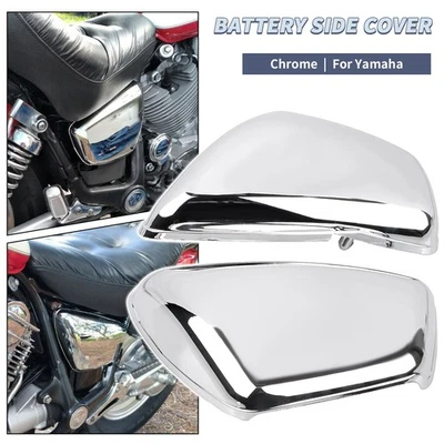 Chrome Left Right Battery Side Panel Cover For Yamaha Virago XV1000 XV700 XV750 — 第 1/4 张图片