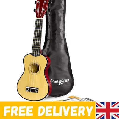 Natural Finish Soprano Ukulele with Padded Bag & Beginner-Friendly Chord Book - Image 1 of 4