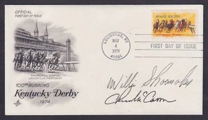 Willie Shoemaker, Chris McCarron, Kentucky Derby winning jockeys, signed FDC - Picture 1 of 1