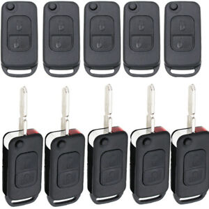 10PCS Remote Key Shell Case for  Mercedes-Benz ML55 AMG 2 Buttons Uncut Blade