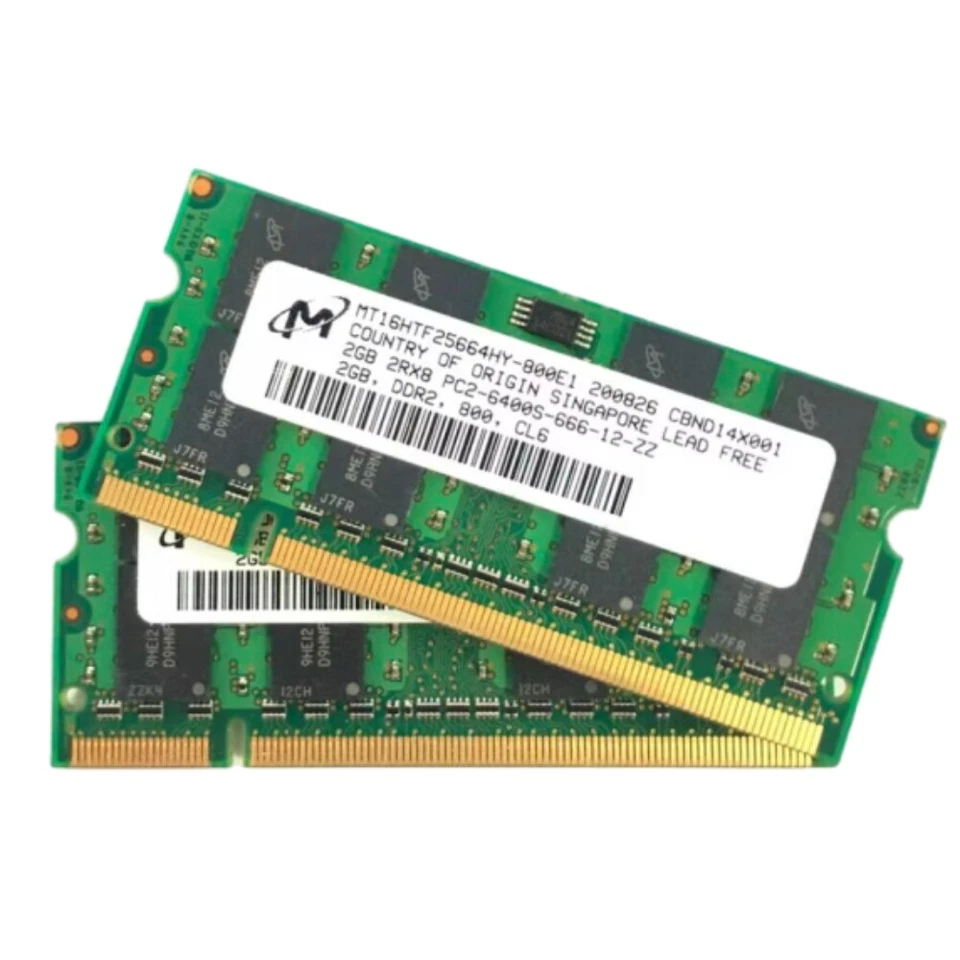 Micron Memory  PC2-5300S DDR2 800MHz 2GB PC2-5300S-555-12-ZZ Laptop Memory - Image 1 of 1