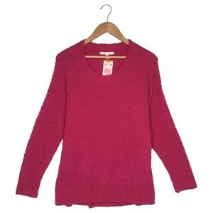 New Seven7 Sweater Womens M Chenille Popcorn Round Neck Long Sleeve Pink - Picture 1 of 13