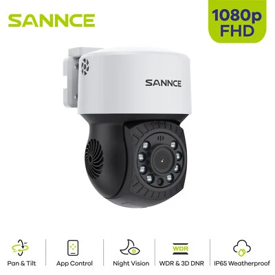 Cámara PT de seguridad para el hogar SANNCE 1080P inclinable panorámica exterior IR visión nocturna impermeable Foto 1 de 4