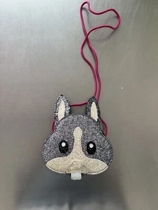 Crewcuts Purse Emoji Rabbit Bunny Silver Glitter - Picture 1 of 3