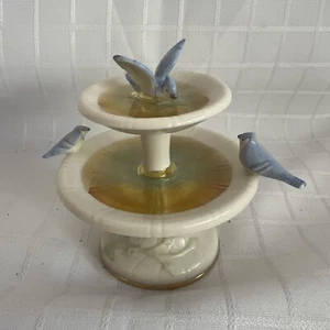 Lenox Secret Garden Birdbath Fountain Figurine Discontinued RARE No Box - Picture 1 of 12