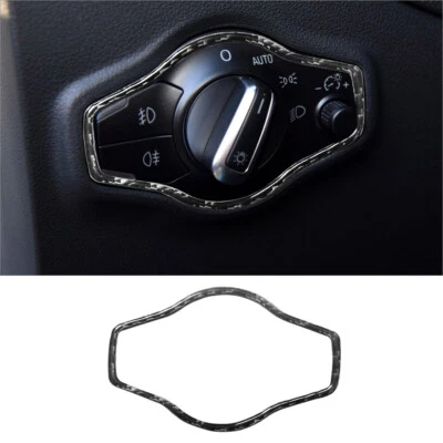 Tapa de botón de interruptor de faros interiores de fibra de carbono para Audi Q5 2009-2017 Foto 1 de 4